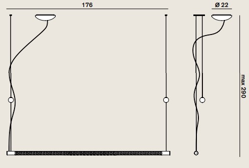 lampe-à-suspension-squiggle-h9-rotaliana-dimensions