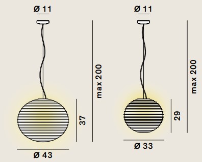 lampe-à-suspesnion-flowglass-rotaliana-dimensions