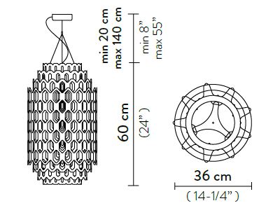 lampe-Chantal-Slamp-dimensions