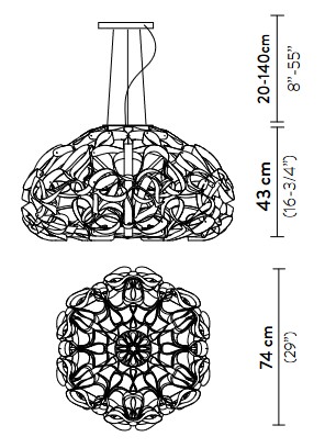 Quantica Slamp suspension lamp sizes