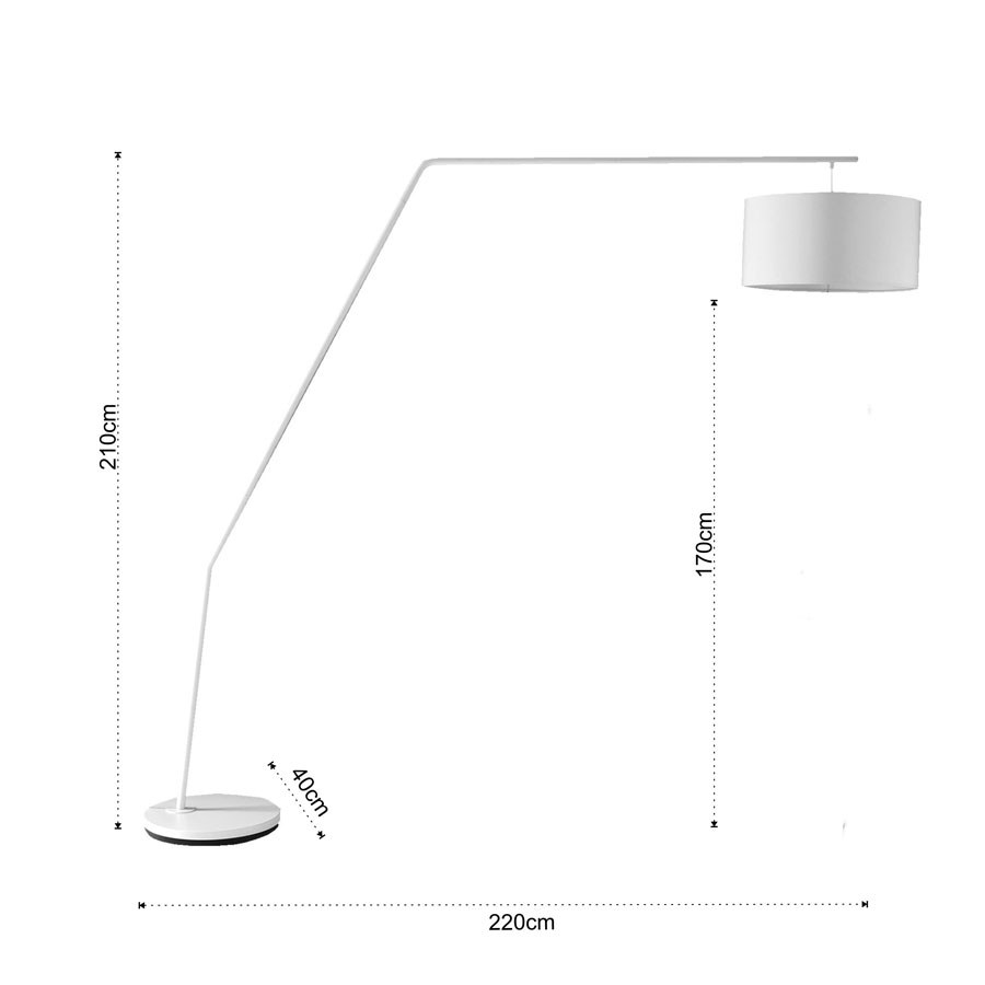 Lampe au sol Arko Tomasucci mesures et dimensions