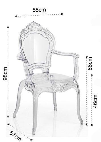 Dimensions du fauteuil Lisbonne Tomasucci