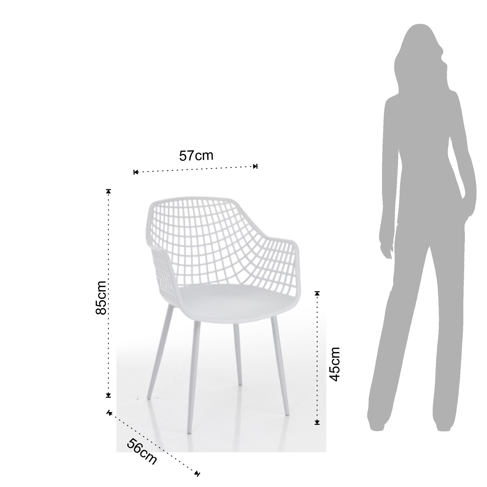 Dimensions de la chaise Nairobi Tomasucci