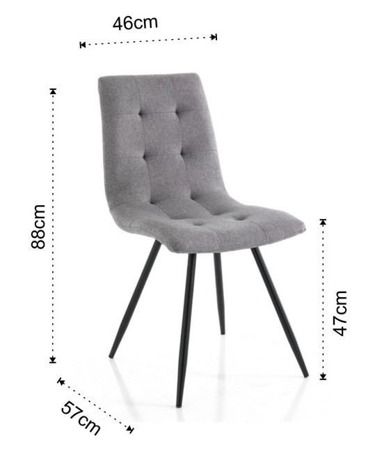 Dimensions of the Tania Chair by Tomasucci