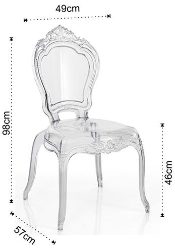 Dimensions de la chaise Lisbonne Tomasucci