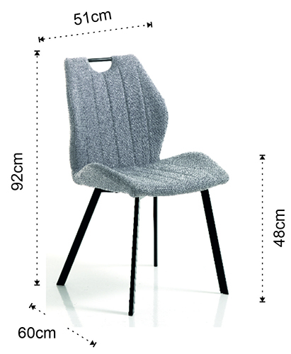 Dimensions de la chaise Monia Tomasucci