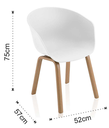 Dimensions of the Mork Chair by Tomasucci