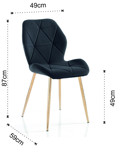 Dimensions of the New Kemy Chair by Tomasucci