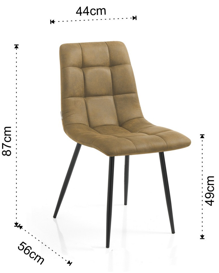 Dimensions of the Toffee Tomasucci Chair
