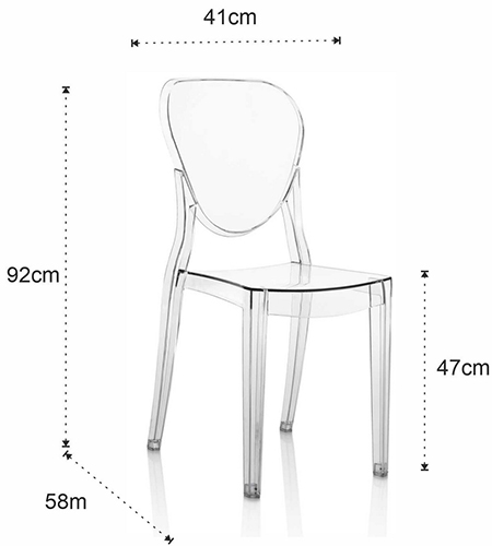Dimensions de la chaise Trabaria Tomasucci