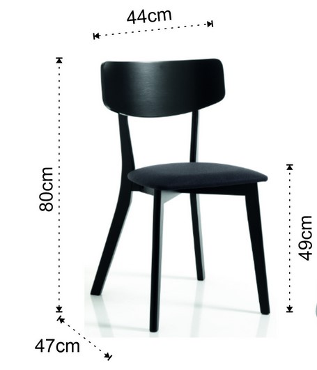 Dimensions of Varm Black Tomasucci Chair