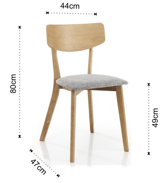 Dimensions de la chaise Varm Wood Tomasucci