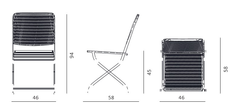 Sedia Aurora pieghevole Unopiù dimensione
