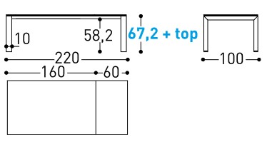 Tavolo Dolmen Varaschin allungabile dimensioni