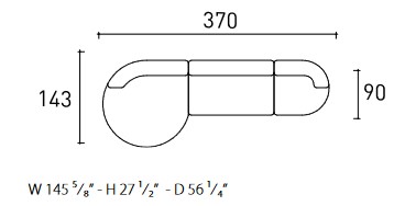 canapé Belt Air Varaschin dimensions