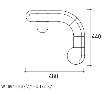 canapé Belt Air Varaschin dimensions