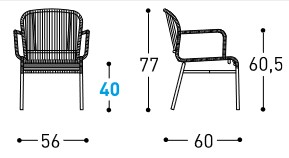 chaise Cricket Varaschin dimensions