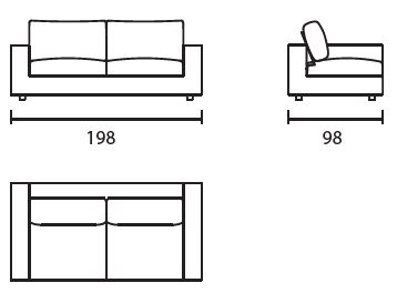 Sunset198-sofa-lineaire-Bontempi-dimensions