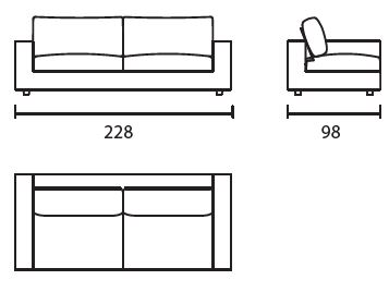 Sunset228-sofa-lineal-Bontempi-dimensiones