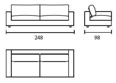 Sunset248-sofa-lineal-Bontempi-dimensiones