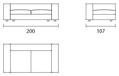 ZenitPlus200-sofa-lineal-Bontempi-dimensiones