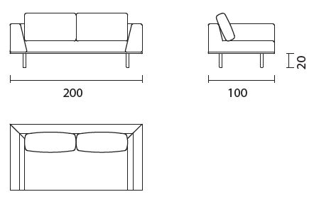 dakota200-sofa-lineal-Bontempi-dimensiones_1