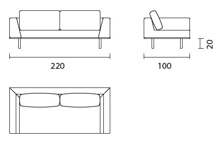 dakota220-sofa-lineal-Bontempi-dimensiones_1