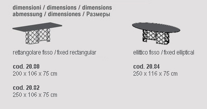 Table Majesty Bontempi Casa fixe dimensions