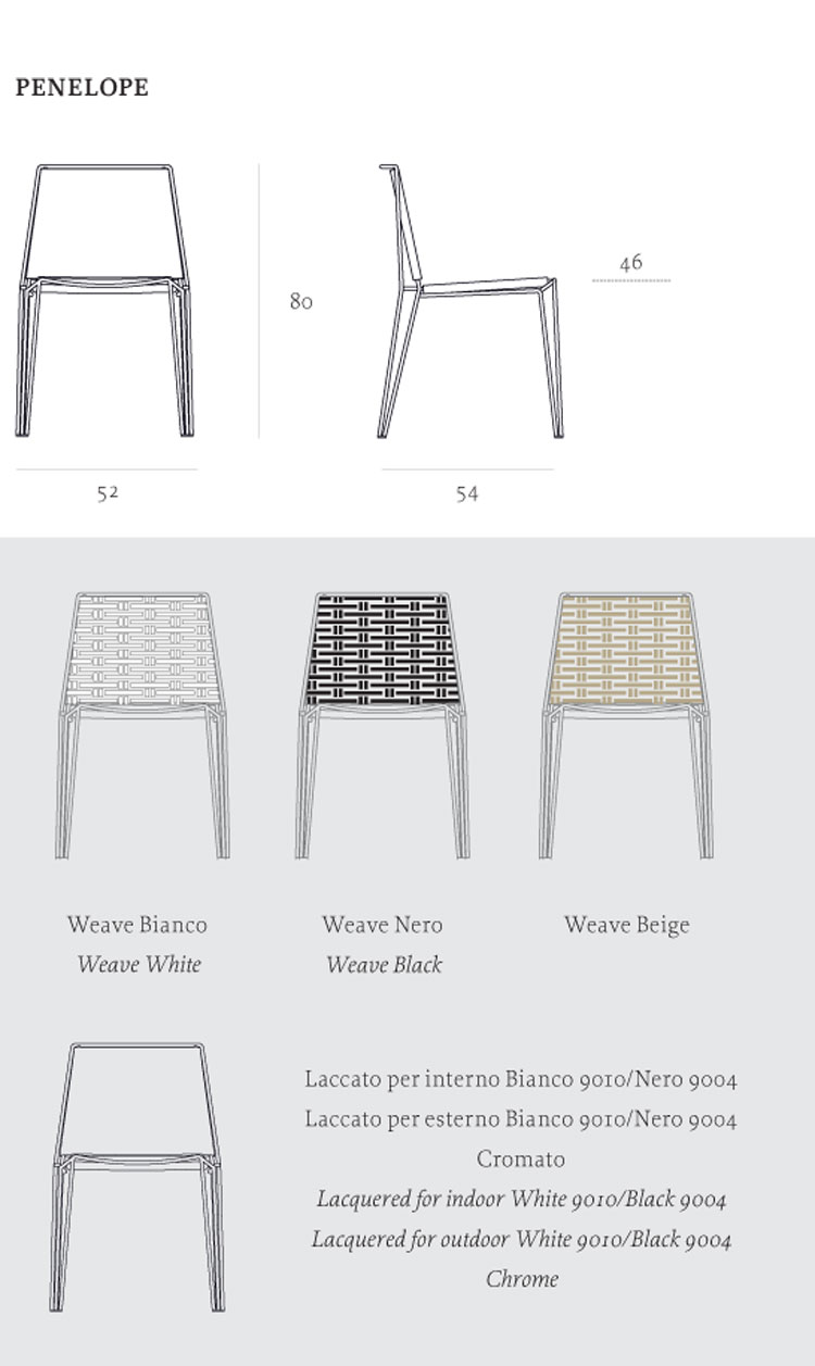 Penelope Weave Chair Casprini dimensions and colors
