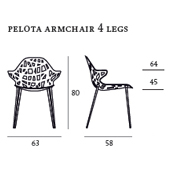 Pelota Armchair Four Legs Casprini misure e colori
