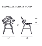 chaise Pelota Armchair Wood Casprini