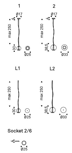 Lampada Paris Cattelan Italia a sospensione dimensioni