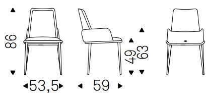 sedia cattelan italia belinda misure