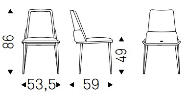 chaise cattelan italia belinda dimensions