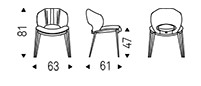 Dimensions of Miranda ML Chair by Cattelan Italia