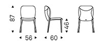 Dimensions of Nancy Chair by Cattelan Italia