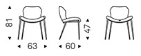 Dimensions of the Rachel ML Cattelan Italia Chair