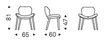 Maße des Stuhls Rachel Wood von Cattelan Italia