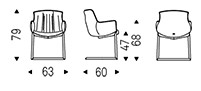 Dimensiones de la silla Rhonda Cantilever Cattelan Italia