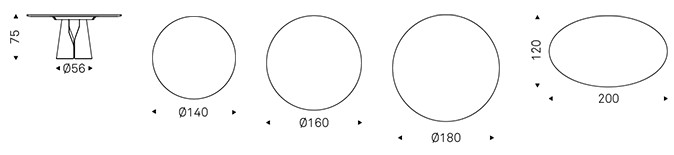 Tavolo Giano Argile Cattelan Italia dimensioni