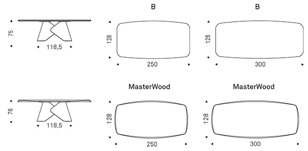 Scott Wood Table Cattelan Italia dimensions
