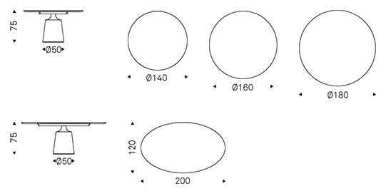 TavoloYoda Argile Cattelan Italia dimensioni