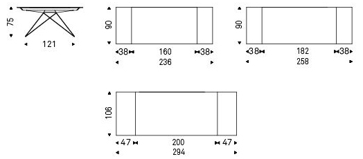 table-premier-crystalart-drive-cattelan-dimensions