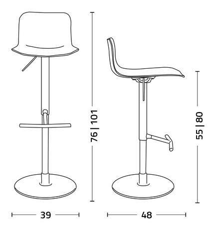 Colico Dandy Swing stool measurements