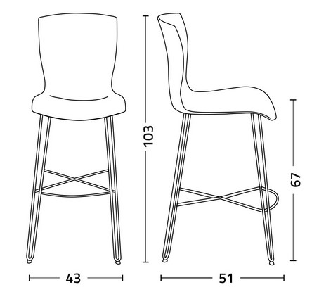 Measurements of Rapper.ss Stool by Colico