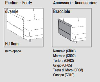 Lineares 2- und 3-Sitzer-Sofa Althon High von Ditre Italia Füße