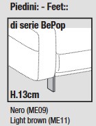 Divano Bepop Ditre Italia 2 e 3 posti lineare piedini