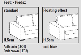 Feet of Ditre Italia Loman Sofa 2 and 3-seater linear