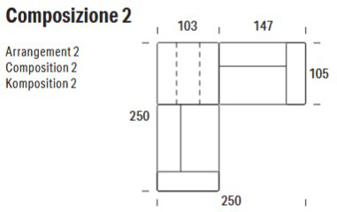 Sofa Limitless Felis Modular Maße