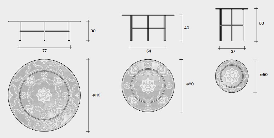 Tavolino Cristaline Fiam dimensioni